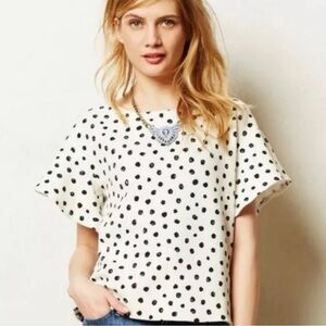 Anthropologie Postmark Polka Dot Women's Top Small Oversized